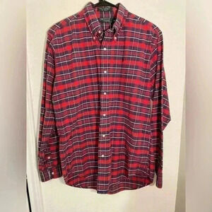Polo by Ralph Lauren Red White and Blue Plaid Long Sleeve Button Down Boys XL